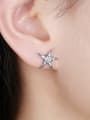 thumb 925 Sterling Silver Cubic Zirconia Sea Star Minimalist Stud Earring 1