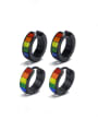 thumb Stainless steel Multi Color Enamel Geometric Minimalist Earring (Single-Only One) 0