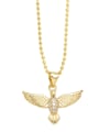 thumb Brass Cubic Zirconia Dragonfly Trend Necklace 3