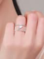 thumb 925 Sterling Silver Cubic Zirconia Geometric Minimalist Stackable Ring 1