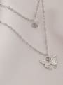 thumb 925 Sterling Silver Cubic Zirconia Butterfly Dainty Multi Strand Necklace 1