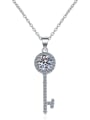 thumb Sterling Silver Moissanite Key Dainty Necklace 4