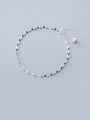 thumb 925 Sterling Silver Minimalist  Imitation Pearl Chain Anklet 0