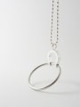 thumb 925 Sterling Silver Hollow Round Minimalist Beaded Necklace 0