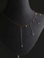 thumb Titanium Steel Rhinestone Tassel Vintage Necklace 3