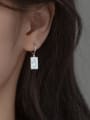 thumb 925 Sterling Silver Shell Geometric Minimalist Huggie Earring 1