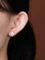 thumb 925 Sterling Silver Jade Heart Cute Stud Earring 1
