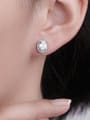 thumb 925 Sterling Silver Cubic Zirconia Geometric Dainty Stud Earring 1