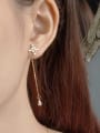 thumb 925 pure silver Cubic Zirconia asymmetric cross star awn Earrings 1