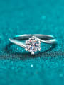 thumb 925 Sterling Silver Moissanite Flower Classic Band Ring 2