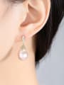 thumb 925 Sterling Silver Freshwater Pearl White Water Drop Trend Drop Earring 1