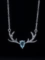 thumb 925 Sterling Silver Cubic Zirconia Deer Minimalist Necklace 0