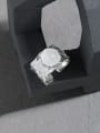thumb 925 Sterling Silver Cats Eye Geometric Minimalist Band Ring 2