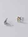 thumb 925 Sterling Silver Triangle Vintage Stud Earring 3