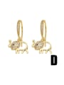 thumb Brass Cubic Zirconia animal Vintage Huggie Earring 3