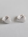thumb 925 Sterling Silver Smooth Heart Minimalist Huggie Earring 0