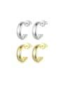 thumb 925 Sterling Silver Geometric Minimalist Stud Earring 1