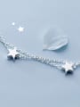 thumb 925 Sterling Silver Minimalist  Five-pointed star Strand Bracelet 2