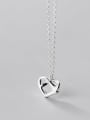 thumb 925 Sterling Silver  Hollow Heart Minimalist Pendant Necklace 2