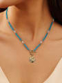 thumb 925 Sterling Silver Natural Stone Geometric Vintage Beaded Necklace 1