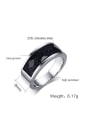 thumb Titanium Steel Sapphire Geometric Minimalist Band Ring 2