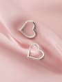 thumb 925 Sterling Silver Hollow Heart Minimalist Stud Earring 4