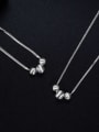 thumb 925 Sterling Silver Round  Bead Minimalist Multi Strand Necklace 2