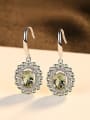 thumb 925 Sterling Silver Cubic Zirconia   Classic Oval Hook Earring 3