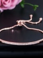 thumb Copper Cubic Zirconia Geometric Dainty Adjustable Bracelet 3