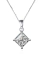 thumb 925 Sterling Silver Moissanite Geometric Dainty Necklace 4