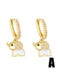 thumb Brass Rhinestone Enamel Letter Cute Huggie Earring 1