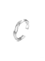 thumb 925 Sterling Silver With Platinum Plated Simplistic Irregular Free Size  Rings 0