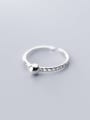 thumb 925 Sterling Silver Round Minimalist Free Size Ring 2