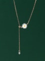 thumb 925 Sterling Silver Shell Flower Minimalist Lariat Necklace 2