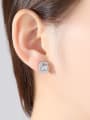 thumb Copper Cubic Zirconia Geometric Dainty Stud Earring 1