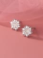 thumb 925 Sterling Silver Cubic Zirconia Geometric Minimalist Stud Earring 0