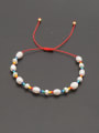 thumb Stainless steel Freshwater Pearl Multi Color Oval Minimalist Woven Bracelet 0