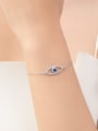 thumb 925 Sterling Silver Cubic Zirconia Evil Eye Dainty Adjustable Bracelet 1
