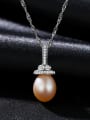 thumb 925 Sterling Silver Freshwater Pearl Pink pendant Necklace 3