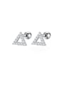thumb Stainless steel Cubic Zirconia Triangle Dainty Stud Earring 0
