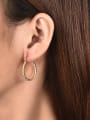 thumb Brass Twist Geometric Minimalist Stud Earring 1