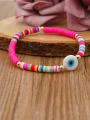 thumb Stainless steel Multi Color Polymer Clay Evil Eye Bohemia Stretch Bracelet 2