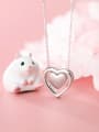 thumb 925 Sterling Silver Minimalist  Double Layer Heart   Pendant  Necklace 0