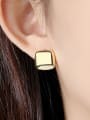 thumb 925 Sterling Silver Smooth Square Minimalist Stud Earring 1