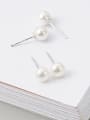 thumb 925 Sterling Silver Freshwater Pearl Round Minimalist Stud Earring 2