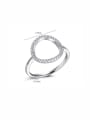 thumb 925 Sterling Silver Cubic Zirconia Hollow  Round Dainty Band Ring 1