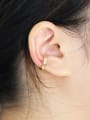 thumb Brass Cubic Zirconia Heart Artisan Huggie Earring 1