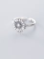 thumb 925 Sterling Silver Flower Vintage Free Size Band Ring 3
