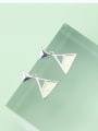 thumb 925 Sterling Silver Hollow Triangle Minimalist Drop Earring 1