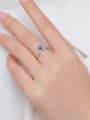 thumb 925 Sterling Silver Synthetic Opal Water Drop Dainty Band Ring 1